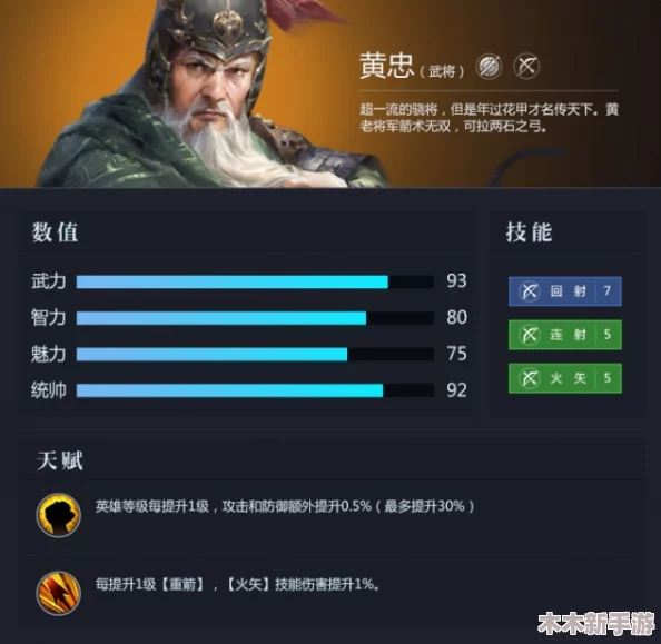 三十六计手游实战评测：橙色战将黄忠性能与策略运用全览
