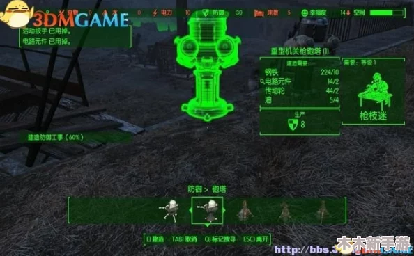 辐射4游戏中炮塔最佳防御方向策略探索